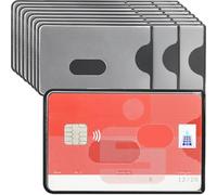 WallTrust RFID NFC Blocker Hard Plastic Protective Case - Card Protection Case for Credit Cards ID Transparent - Security Against Data Theft Card Case and EC Cards Bank Cards, Black/transparent matte