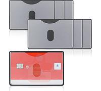 WallTrust RFID NFC Blocker Hard Plastic Protective Case - Card Protector Case for Credit Cards ID Opening Top Transparent Matte, Transparent-Black, 6 (EU)