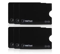 WallTrust RFID NFC Blocker Hard Plastic Protective Case for Credit Cards ID Security Against Data Theft Card Case and Bank Cards Pack of 7, Set of 6, Black, Set of 6, Classic