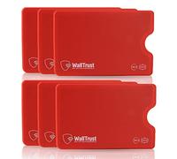 WallTrust RFID Protective Case for Credit Cards, Plastic, Set of 3, Set of 6 Red, Set of 6, Classic