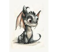 Walluminati 11CT Stamped Printed Counted Cross Stitch Kits for Adults Cross Stitch Cartoon Dragon Patterns for Beginners Needlepoint Kits 16x20inch