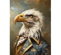 Walluminati Cross Stitch Kits for Beginners Pattern Stamped Cross-Stitch Supplies Needlework DIY 11CT 3 Strands Cotton Thread Printed Needlepoint Kits(Fantasy Animal Portraits,16x20inch)