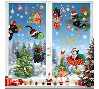 Walluree Christmas Window Stickers Clings Xmas Decorations Decals Gifts