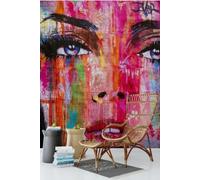WallustrioaW 3D Custom Seamless Wallpaper,Photo Mural,Woman Graffiti Suitable for Living Room Bedroom,Easy to Install,Home Decoration for UK Homeowners-430X300Cm