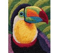 WallustrioaW 3D Latch Hook Rug Kit,Animal Woodpecker,DIY Latch Hook Kit Rug Making Crafts for Kids and Adults,Embroidery Carpet Cushion with Sewing Tool,60x90cm