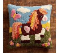 WallustrioaW 43x43cm Latch Hook Pillow Cover Kit,Horse and Butterfly