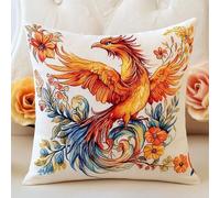 WallustrioaW Animal Bird DIY Embroidery Cross Stitch Cushion Kits,Beautiful Phoenix Pillow Cover Kit Handmade Needlework Cushion Kit for Living Room Art Home Decoration 45x45cm