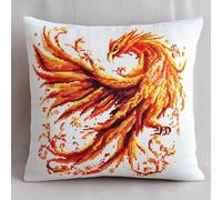 WallustrioaW Animal Bird Latch Hook Kit Cushion for Adults,Beautiful Phoenix,DIY Craft Latch Hook Rug Kits Embroidery Latch Hook Pillow Cover Kit for Christmas/Gifts,17x17inch