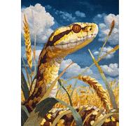 WallustrioaW Animal DIY Latch Hook Rug Kits,Snakes in The Rice Fields,Pre-Printed Canvas DIY Rug Making Kit,Cross Stitch Carpet Crochet Crafts - Home Decor Project,90x120cm