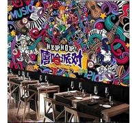 WallustrioaW Custom 3D Graffiti-Hip-Hop Music Non-Woven Wall Mural