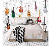 WallustrioaW Custom 3D Guitar Music Non-Woven Wall Mural