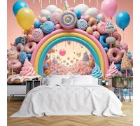 WallustrioaW Custom 3D Rainbow Arch Non-Woven Wall Mural