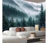 WallustrioaW Custom Size Wall Murals 3D Mountainside Pine Forest Pattern 300X210Cm(WxH) Wallpaper for Living Room Bedroom Office Home Decor