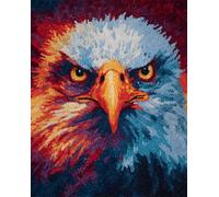 WallustrioaW DIY Latch Hook Rug Kits,Animal Bald Eagle,Pre-Printed Canvas DIY Rug Making Kit,Cross Stitch Carpet Crochet Crafts - Home Decor Project,55x75cm