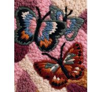WallustrioaW DIY Latch Hook Rug Kits for Kids,Beautiful butterfly,DIY Crochet Carpet Making Beginner Set for Adults Present Decoration,80x115cm