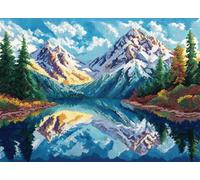 WallustrioaW DIY Latch Hook Rug Kits,Natural Snow Mountain Landscape,Pre-Printed Canvas DIY Rug Making Kit,Cross Stitch Carpet Crochet Crafts - Home Decor Project,90x120cm