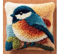 WallustrioaW Latch Hook Case Kits for Adults,Animals and Birds,DIY Crochet Pillow Kit Pre-Printed Pillowcase,Needlework Cushion Cover for Sofa Decoration,17x17in