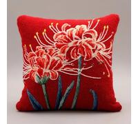 WallustrioaW Latch Hook Cushion Cover Kit 43x43cm,Beautiful Lycoris Radiata