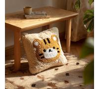 WallustrioaW Latch Hook Cushion Cover Kit 43x43cm,Cute Little Tiger Easy Embroidery Craft Set,Ideal Wall & Sofa Decor for Living Room & Lounge