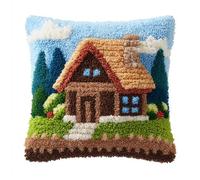 WallustrioaW Latch Hook Cushion Kit 43x43cm,Cartoon House