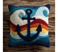 WallustrioaW Latch Hook Cushion Kit DIY 17x17in,Beagle Animal Dog 43x43cm Latch Hook Pillow Case Kits,Arts and Crafts Crochet Needlework Home Decor