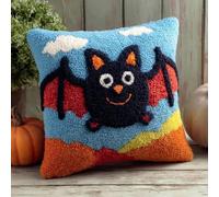 WallustrioaW Latch Hook Cushion Kit Pre Printed,Border Collie Handmade Cushion Crochet Yarn Embroidery for Adults d,Beginners,Birthday Gift,43x43cm