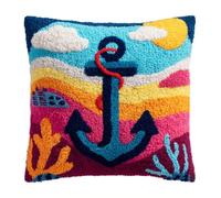 WallustrioaW Latch Hook Cushion Kits for Adults,Beagle Animal Dog Latch Hook Pillow Case Kits 17X17Inch,DIY Needlework Sofa Cushion Craft Decor