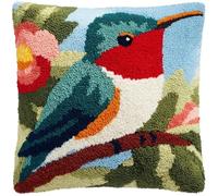 WallustrioaW Latch Hook Kit Cushion,Cute Hummingbird