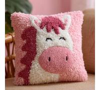 WallustrioaW Latch Hook Kit Cushion Horse and Butterfly 43Cmx43Cm Latch Hook Kit DIY Pillow Materials Package Hooks Knitted Embroidered Carpet Pillow Embroidery