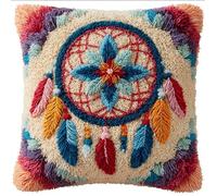 WallustrioaW Latch Hook Kit Cushion Latch Hook Kit Butterfly DIY Pillow Materials Package 43Cmx43Cm DIY Hooks Knitted Embroidered Carpet Pillow Embroidery