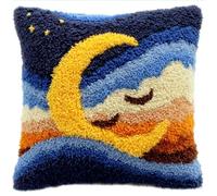 WallustrioaW Latch Hook Kit Cushion Latch Hook Kit Puppy DIY Pillow Materials Package 43Cmx43Cm DIY Hooks Knitted Embroidered Carpet Pillow Embroidery