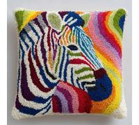 WallustrioaW Latch Hook Kit Cushion Latch Hook Kit Zebras DIY Pillow Materials Package 43Cmx43Cm DIY Hooks Knitted Embroidered Carpet Pillow Embroidery