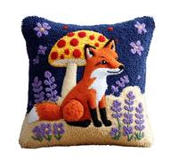 WallustrioaW Latch Hook Kits Pillow Animal Pillowcase Sewing Making Kits DIY Crochet Yarn Kits Cross Stitch Embroidery Kits for Adults Kids Craft Carpet Making Kit 43Cmx43Cm