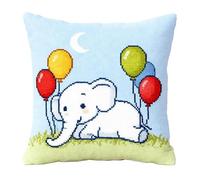WallustrioaW Latch Hook Kits Pillow Baby Elephant Pillowcase Sewing Making Kits DIY Crochet Yarn Kits Cross Stitch Embroidery Kits for Adults Kids Craft Carpet Making Kit 43Cmx43Cm