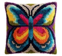 WallustrioaW Latch Hook Kits Pillowcase Embroidery Kit,Butterfly