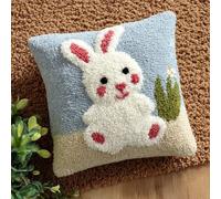 WallustrioaW Latch Hook Kits Pre Printed Color Canvas,A Cheerful Rabbit