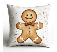 WallustrioaW Latch Hook Pillow Case Kits Christmas,Cute Gingerbread Man,Embroidery Kits DIY Pillow Cushion Cover Latch Hook Cushion Kits for Starters Adults or Children,17x17inch
