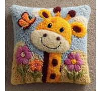 WallustrioaW Latch Hook Pillow Cover Kits,Giraffe and Butterfly