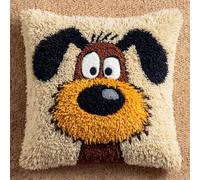 WallustrioaW Latch Hook Pillow Kit 43x43cm,Cute Dog