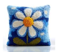 WallustrioaW Latch Hook Pillow Kit for Adults,Blue Daisies