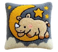 WallustrioaW Latch Hook Pillow Kit for Adults,Rhino
