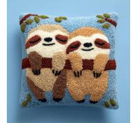 WallustrioaW Latch Hook Pillow Kit -Sloths Embroidery Art Craft Kit - All Ages - Unisex - 43X43Cm
