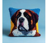 WallustrioaW Latch Hook Pillow Kits Pillow Cover,Saint Bernard Dog