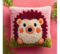 WallustrioaW Pre Printed Pattern DIY Latch Hook Kits,Cute Hedgehog 43x43cm Cross Stitch Sofa Cushion Cover,3D Pillow Latch Hook Embroidery Kits Adults