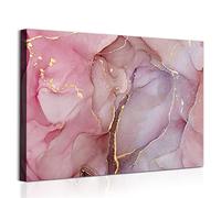 Wallvelart Pink & Gold Abstract Canvas Wall Art Marble Painting Foil Artwork for Walls Picture Contemporary Print Blush Glitter Poster 16x24inch No Frame