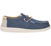 HEYDUDE - Men's Wally Coastline Jute - Casual Slip-On Shoes - Moccasin Style, Navy, 9 UK