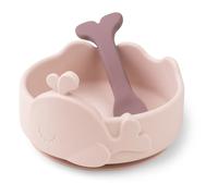 Wally silicone bowl with suction cup and spoon Pink one size