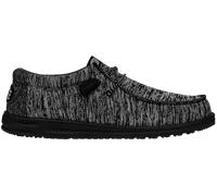 HEYDUDE - Men's Wally Sport Knit - Casual Slip-On Shoes - Moccasin Style, Black/Black, 7 UK