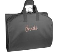 WallyBags Garment Bag 60” Premium Tri-fold Travel Exterior Pocket, Black - B1 Rose, 60-inch, 60” Premium Tri-fold Travel Garment Bag With Exterior Pocket