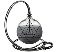 Wallystone Gems Shungite Pendant Necklace - Engraving of the Sacred & Celtic Symbol - Unique Carved Shape - Sacred Geometry - Formulas Universe - Shungite Stone Type II, M, Stone, Shungite